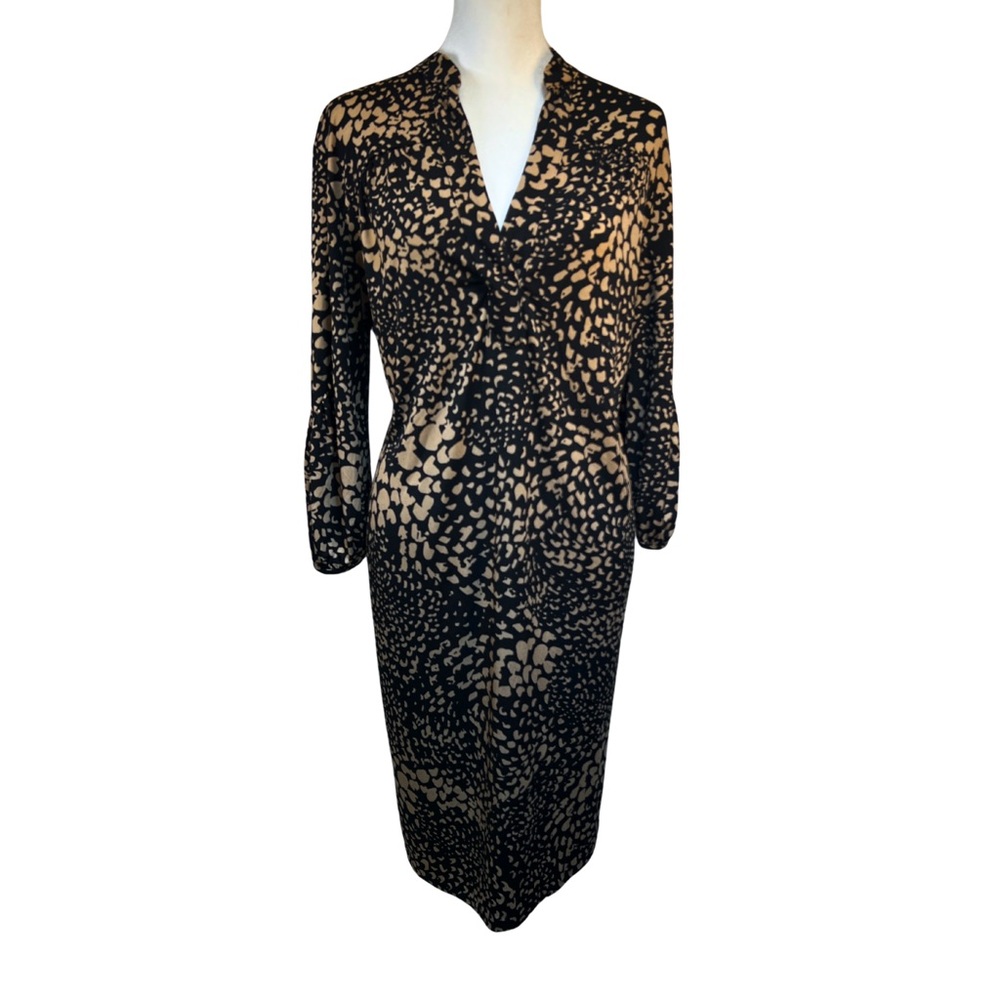 Banana Republic Elegant Black and Cream Dress